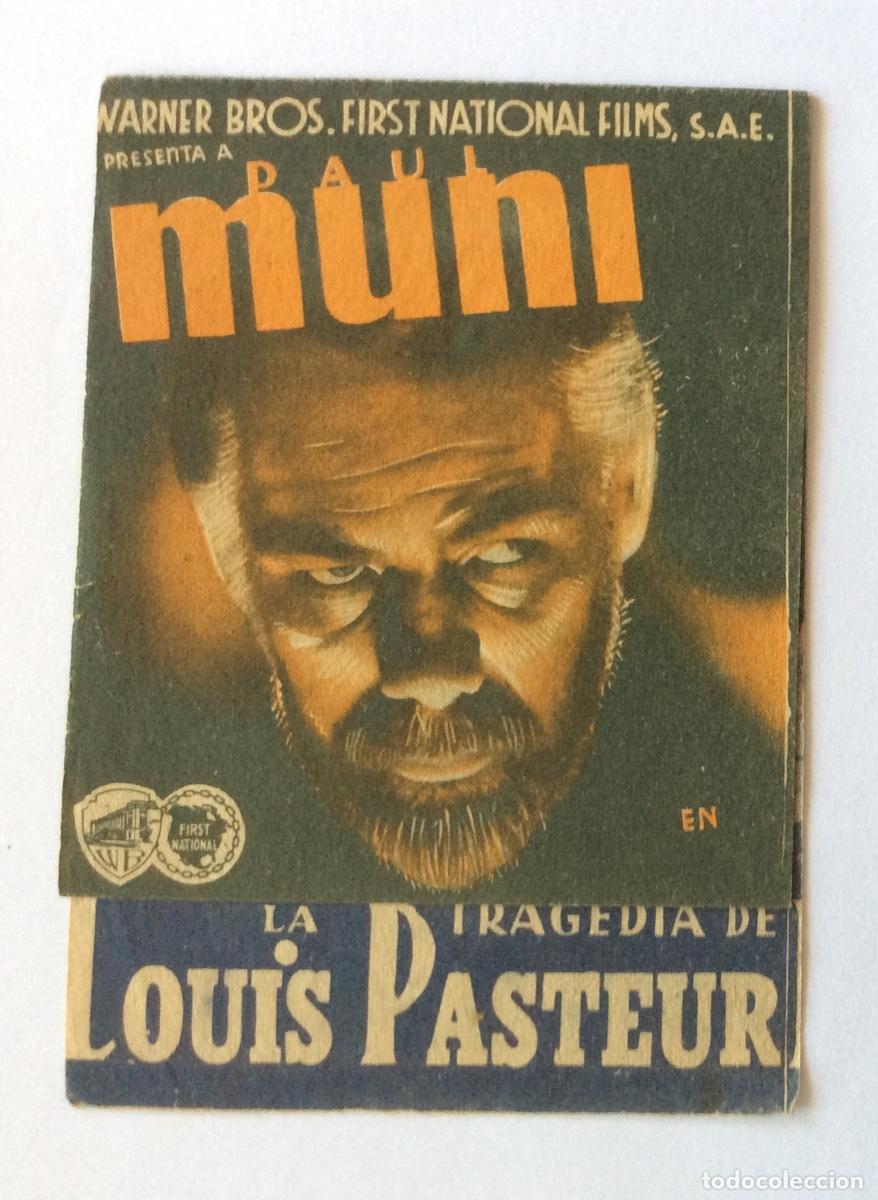 Cine: PROGRAMA DOBLE CON CINE IMPRESO WARNER LA TRAGEDIA DE LOUIS PASTEUR PAUL MUNI - Foto 3