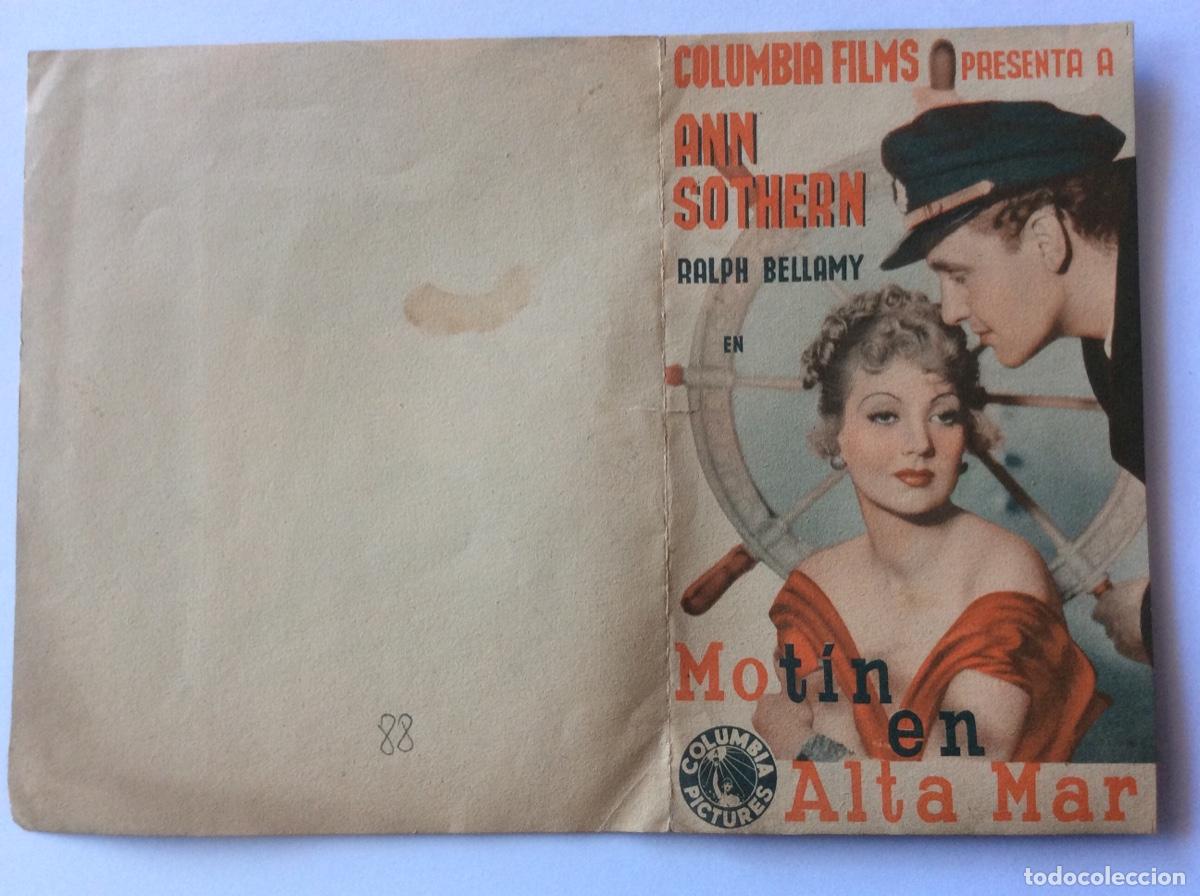 Cinema: PROGRAMA DOBLE SIN CINE IMPRESO COLUMBIA MOT&Iacute;N EN ALTA MAR RALPH BELLAMY ANN SOTHERN