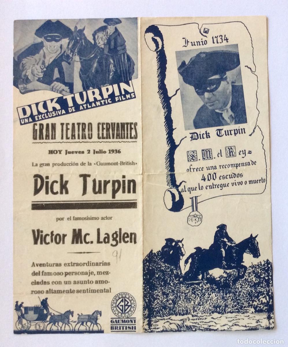 Cinema: PROGRAMA DOBLE CON CINE IMPRESO CERVANTES M&Aacute;LAGA GAUMONT DICK TURPIN V&Iacute;CTOR MC LAGLEN