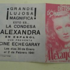 Cine: LA CONDESA ALEXANDRA MARLENE DIETRICH ORIGINAL DOBLE C.P. CINE ECHEGARAY MALAGA