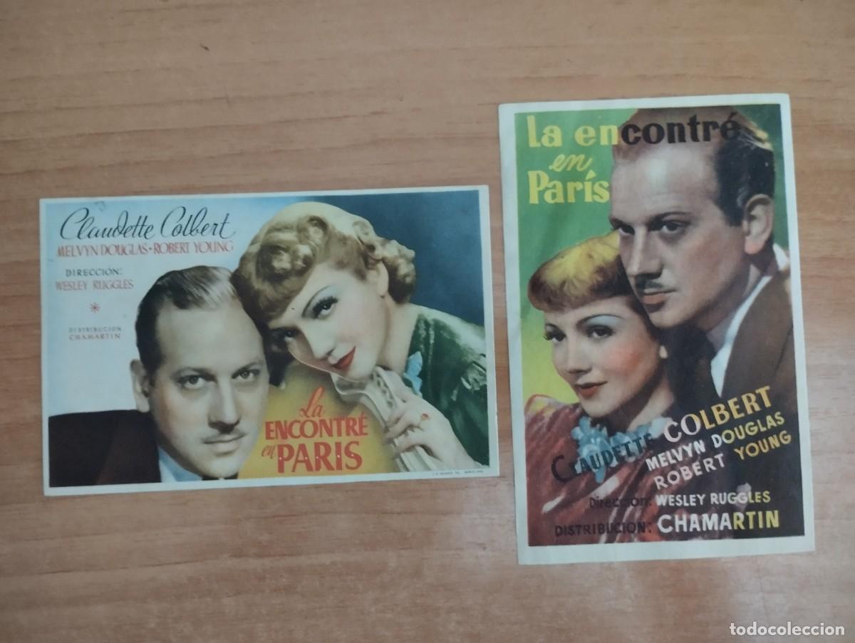 Folhetos de m&atilde;o de filmes antigos de cinema: rojo-PROGRAMA DE CINE -- LA ENCONTRE EN PARIS