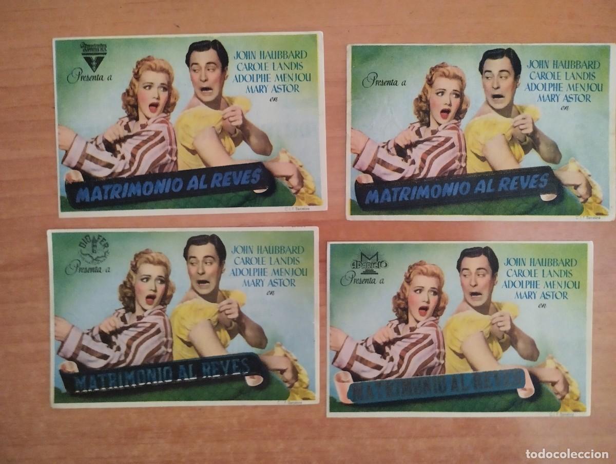 Folhetos de m&atilde;o de filmes antigos de cinema: rojo-PROGRAMA DE CINE -- MATRIMONIO AL REVES (varias distribuidoas)