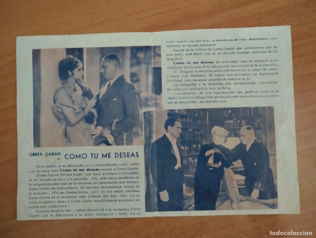 Cine: GRIS-PROGRAMA DE CINE - COMO TU ME DESEAS - Foto 3