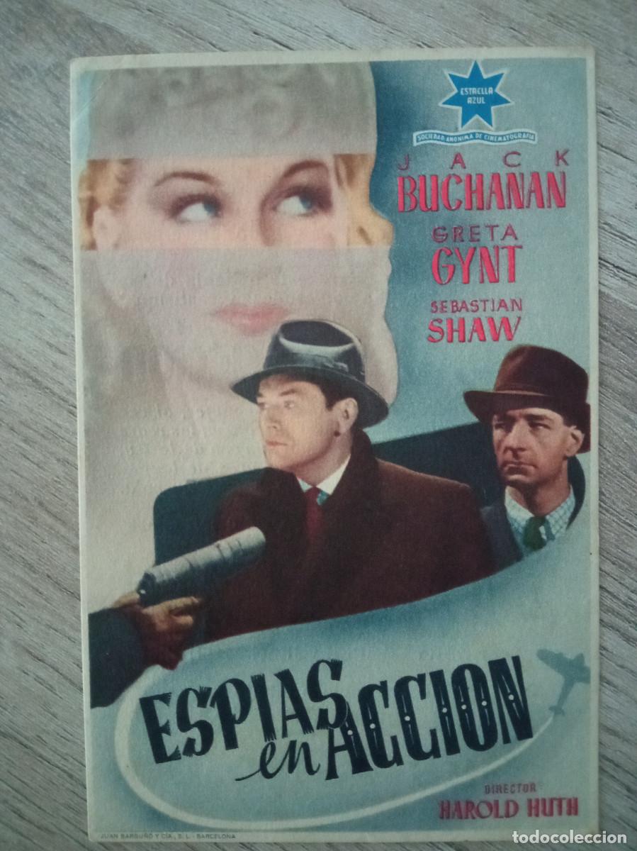 Folhetos de m&atilde;o de filmes antigos de cinema: ESPIAS EN ACCI&Oacute;N, JACK BUCHANAN, PRINCIPAL CINEMA
