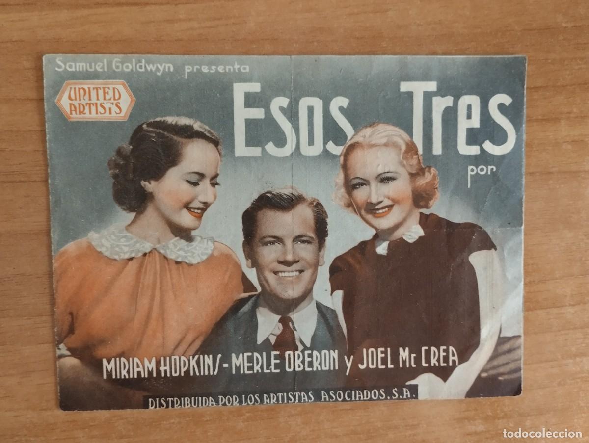 Folhetos de m&atilde;o de filmes antigos de cinema: rojo-PROGRAMA DE CINE - ESOS TRES,