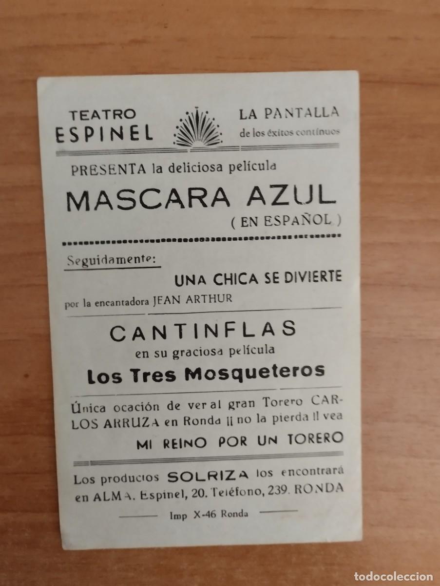 Cine: rojo-PROGRAMA DE CINE - MASCARA AZUL ct - Foto 2