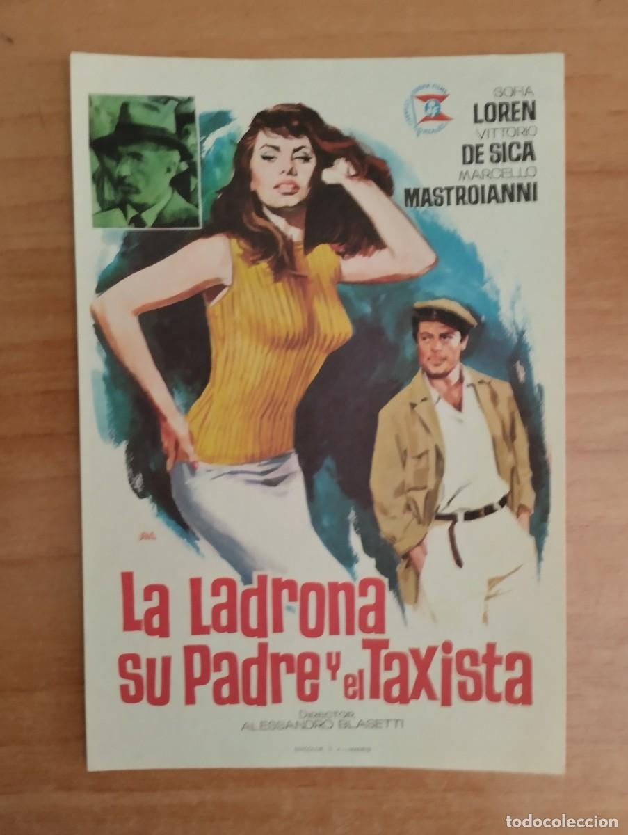 Folhetos de m&atilde;o de filmes antigos de cinema: rojo-PROGRAMA DE CINE -- LA LADRONA SU PADRE Y EL TAXISTA