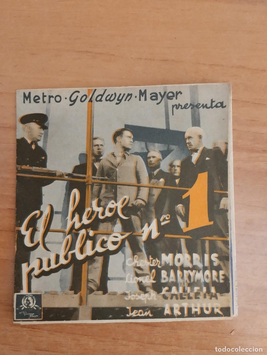 Folhetos de m&atilde;o de filmes antigos de cinema: rojo-- PROGRAMA DE CINE-- EL HEROE PUBLICO N&ordm; 1