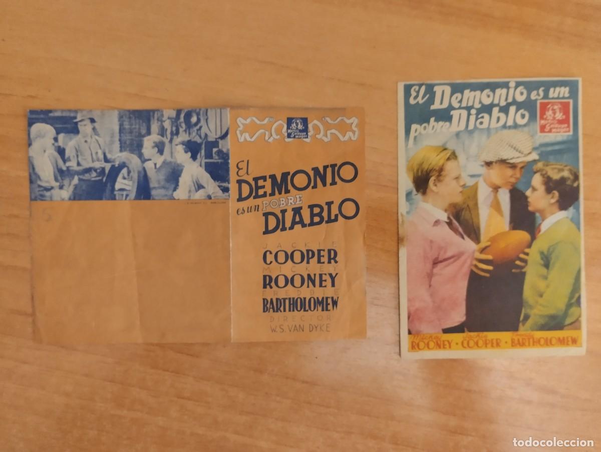  Flyers Publicitaires de films Anciens: rojo-- PROGRAMA DE CINE-- EL DEMONIO ES UN POBRE DIABLO