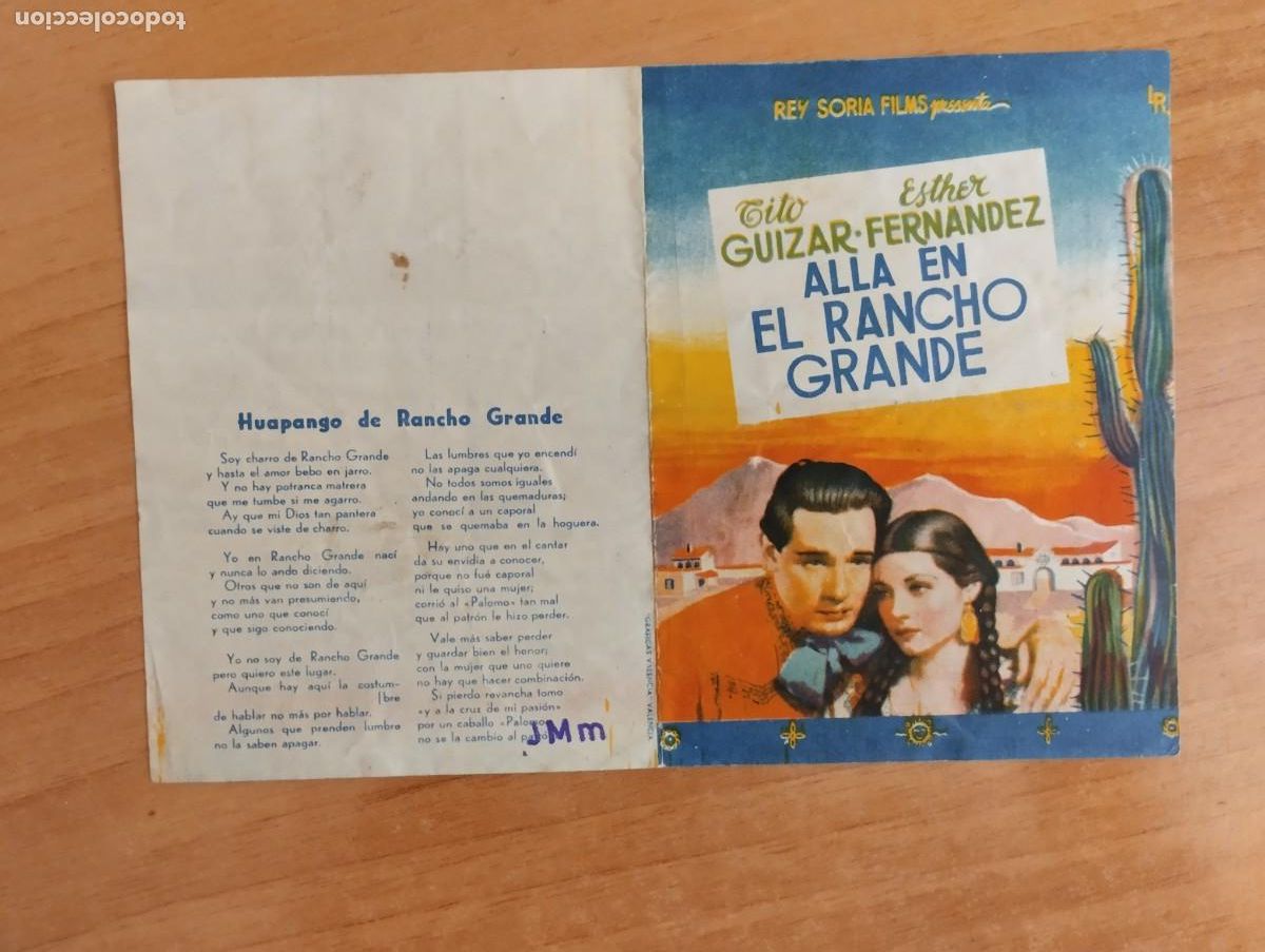 Cine: rojo-- PROGRAMA DE CINE--ALL&Aacute; EN EL RANCHO GRANDE - Foto 1
