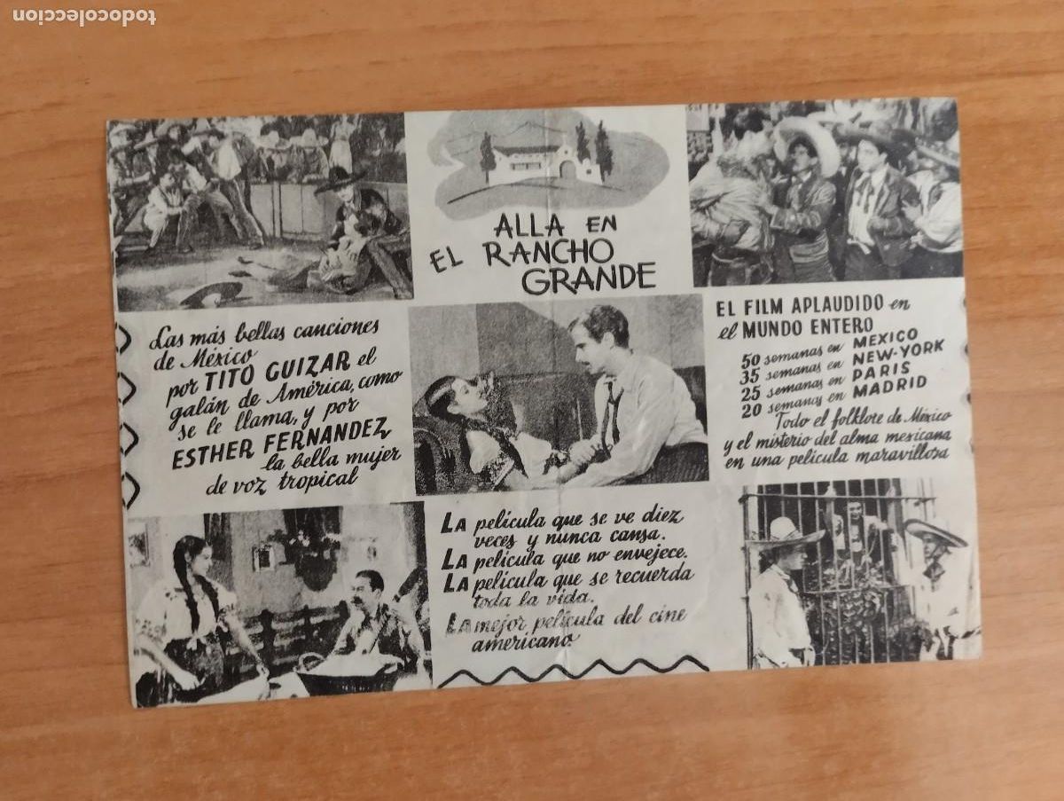 Cine: rojo-- PROGRAMA DE CINE--ALL&Aacute; EN EL RANCHO GRANDE - Foto 2