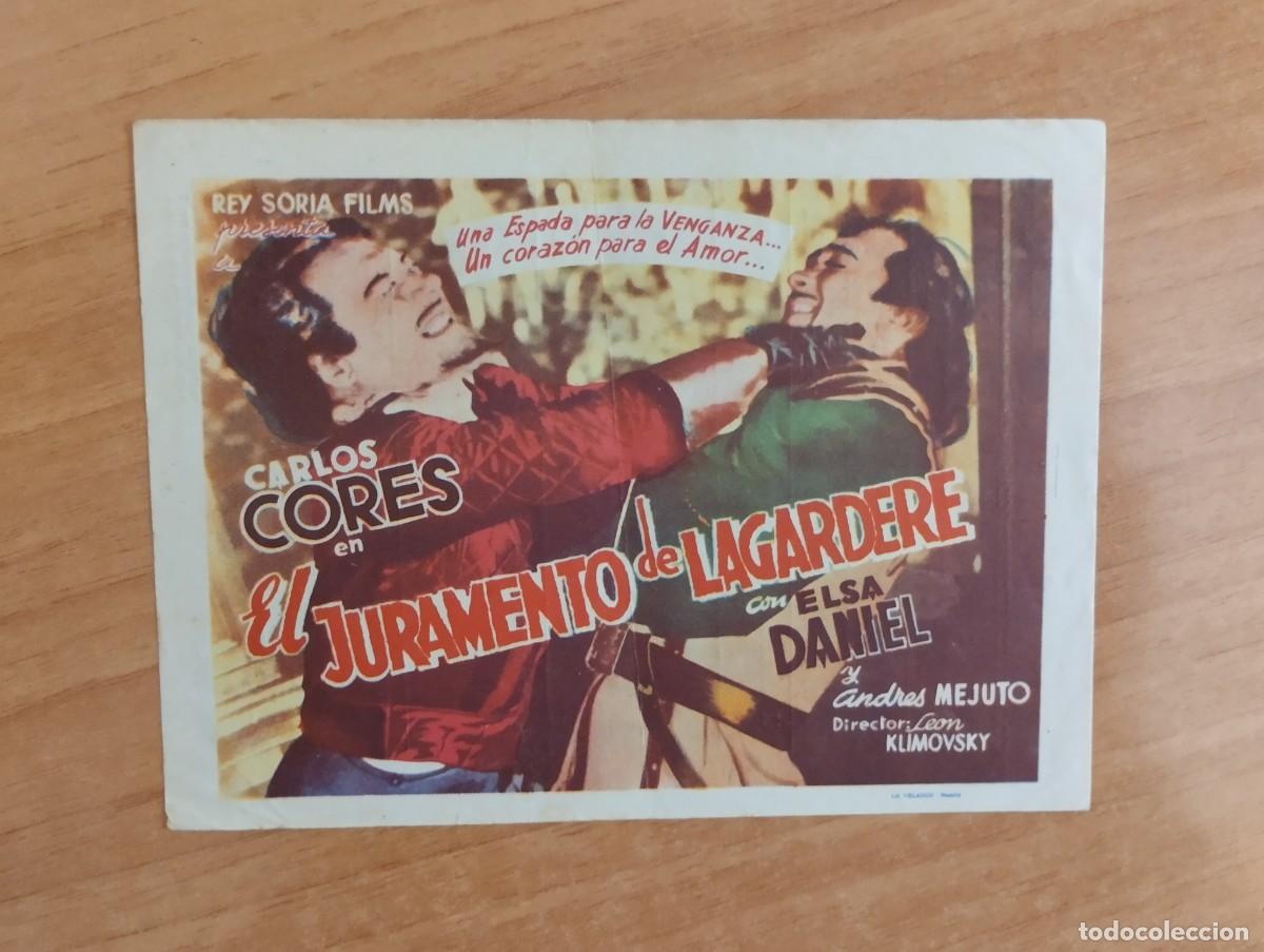 Folhetos de m&atilde;o de filmes antigos de cinema: rojo-- PROGRAMA DE CINE-- EL JURAMENTO DE LAGARDERE ct