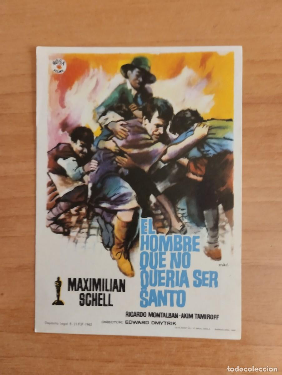 Folhetos de m&atilde;o de filmes antigos de cinema: rojo-- PROGRAMA DE CINE-- EL HOMBRE QUE NO QUERIA SER SANTO