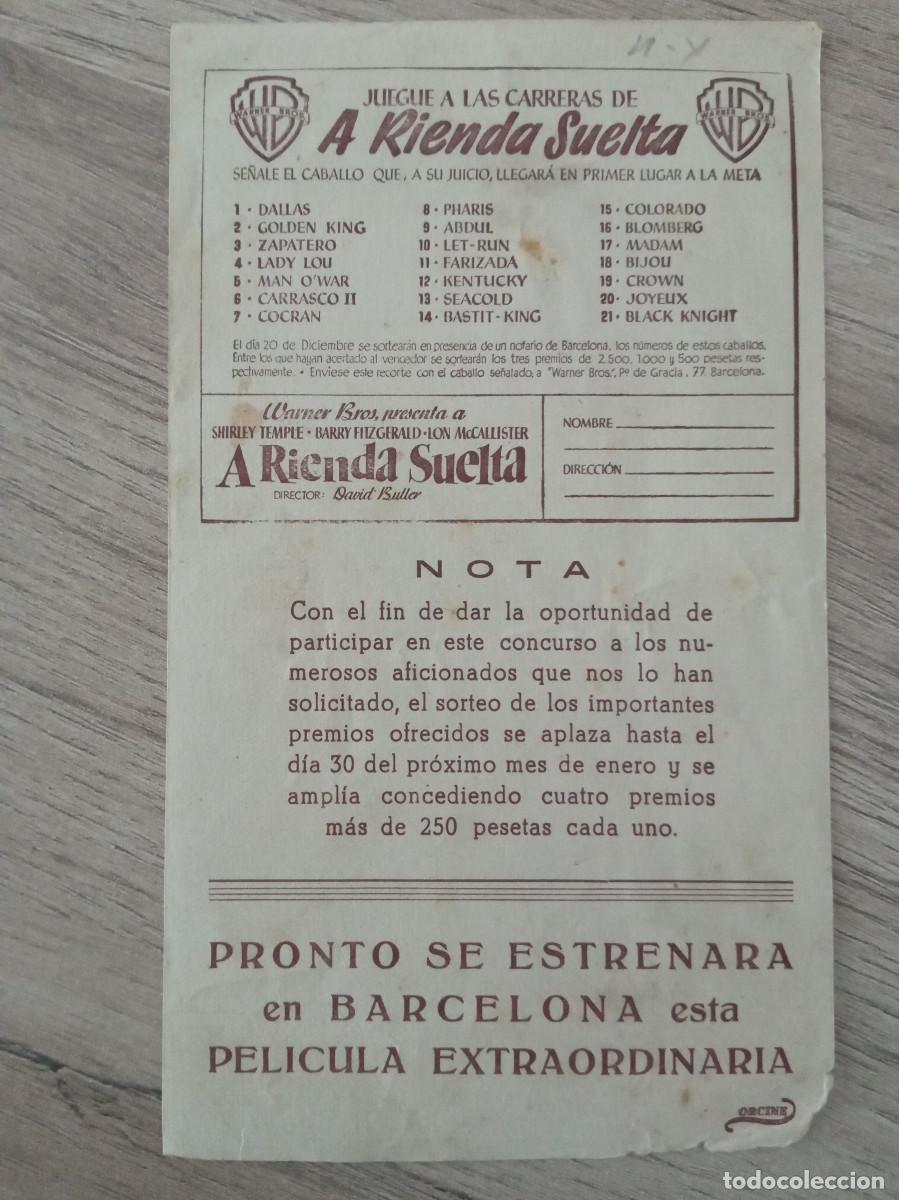 Cine: A RIENDA SUELTA, SHIRLEY TEMPLE, PROGRAMA CONCURSO - Foto 2