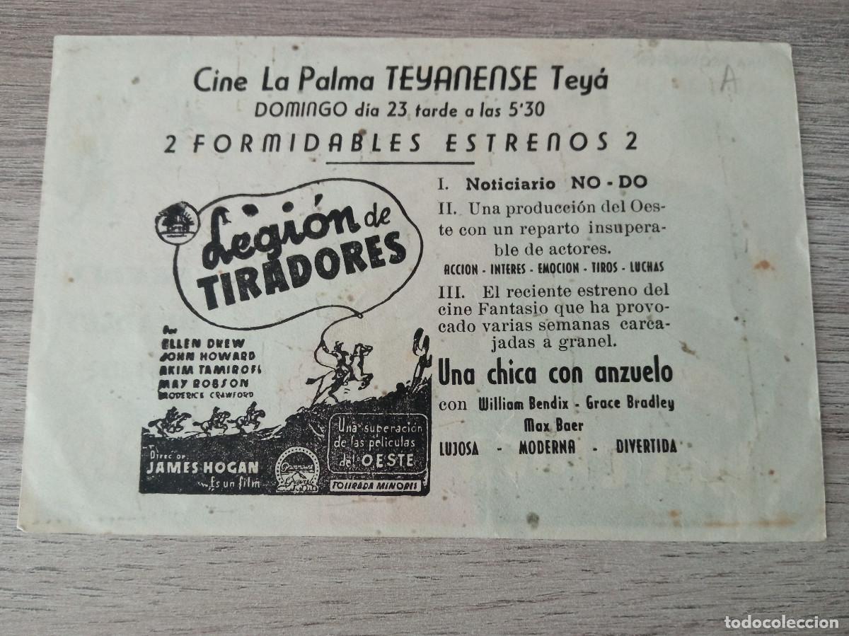 Cine: LEGI&Oacute;N DE TIRADORES, CLICH&Eacute; DETR&Aacute;S DE UNA CHICA CON ANZUELO, CINE LA PALMA TEYANENSE, TEY&Aacute;