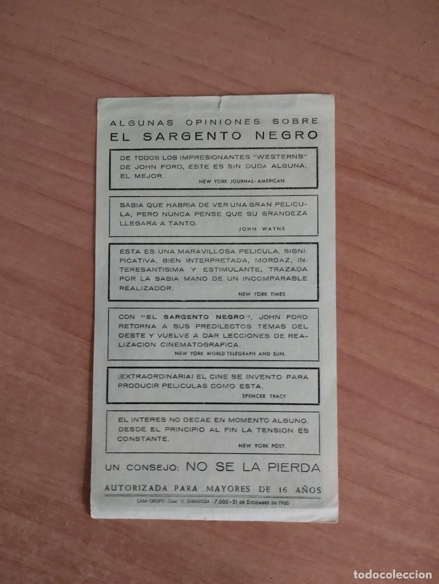 Cine: rojo2PROGRAMA DE CINE .---EL SARGENTO NEGRO ct - Foto 3