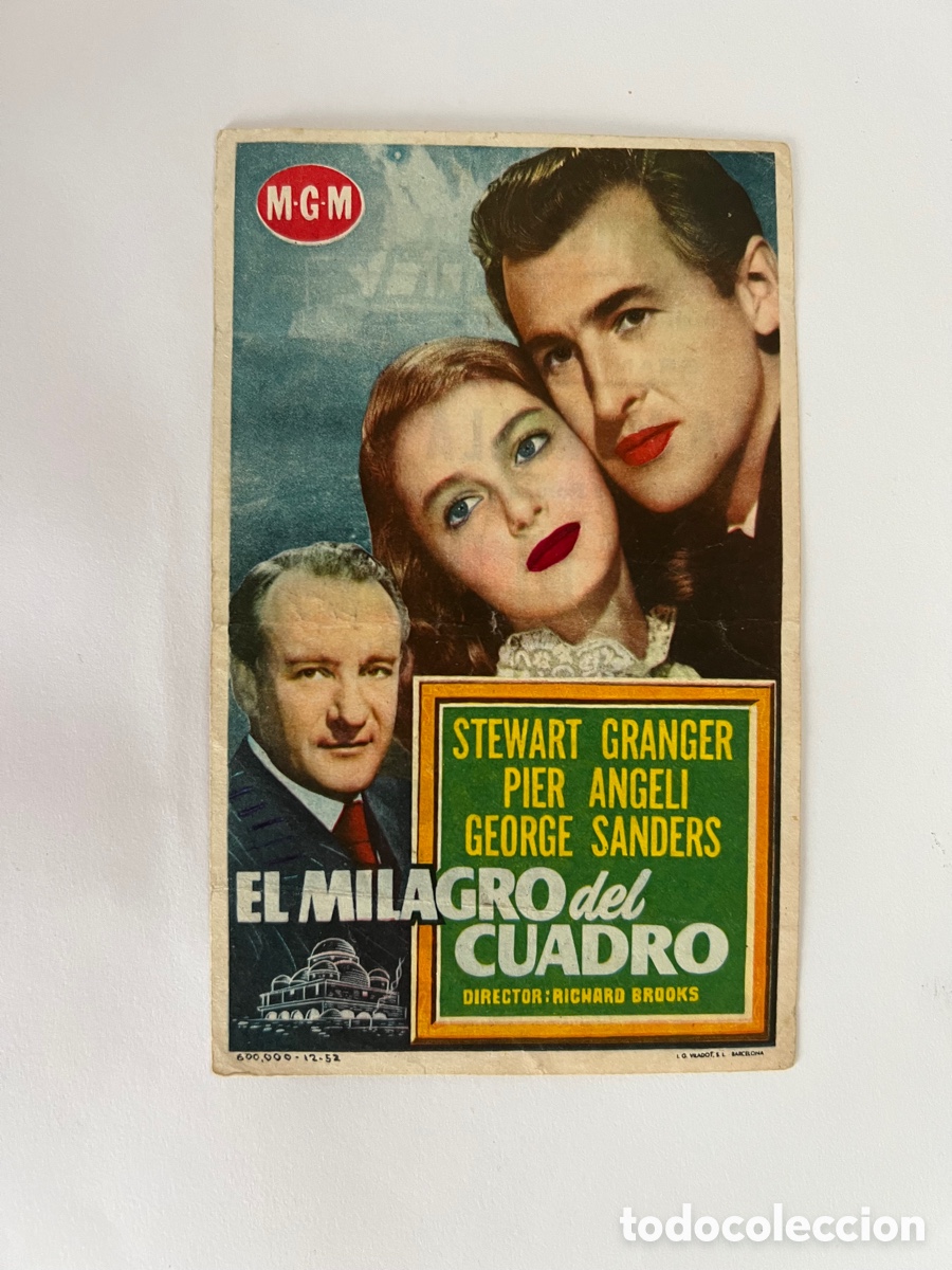 Cine: CINEMA GRAN PRICE. Barcelona ? Folleto de mano. EL MILAGRO DEL CUADRO, Stewart Granger (a.1953)