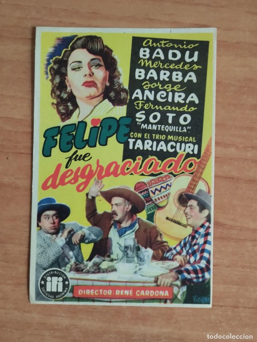  Flyers Publicitaires de films Anciens: rojo2-- PROGRAMA DE CINE-- FELIPE FUE DESGRACIADO