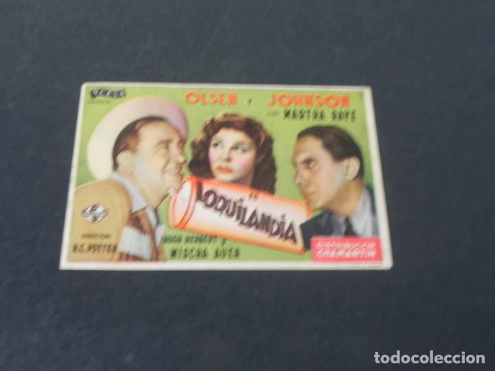 Folhetos de m&atilde;o de filmes antigos de cinema: FOLLETO DE CINE - EN LOQUILANDIA (OLSEN Y JOHNSON CON MARTHA RAVE)