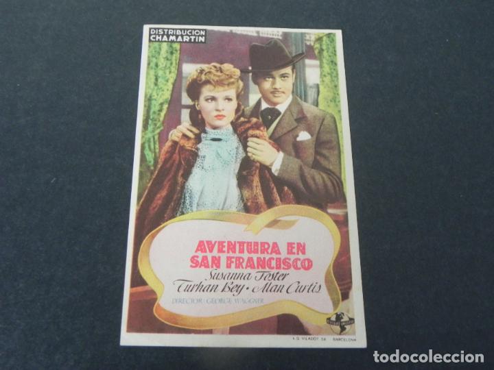 Folhetos de m&atilde;o de filmes antigos de cinema: FOLLETO DE CINE - AVENTURA EN SAN FRANCISCO (SUSSANA FOSTER / TURHAN BEY)
