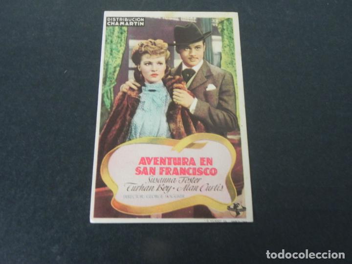 Folhetos de m&atilde;o de filmes antigos de cinema: FOLLETO DE CINE - AVENTURA EN SAN FRANCISCO (SUSSANA FOSTER / TURHAN BEY)