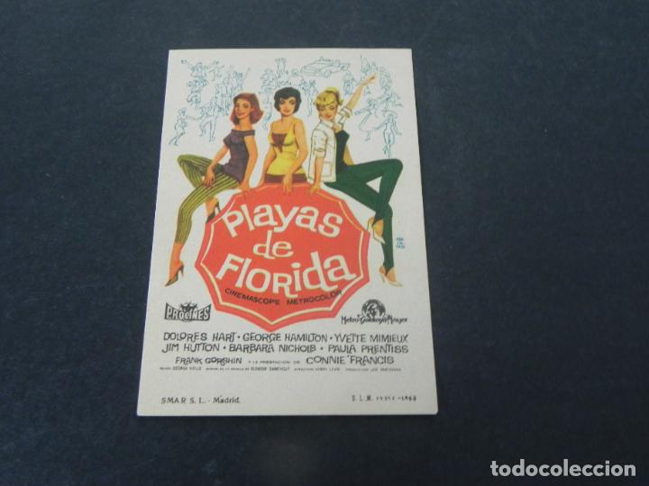 Kino: FOLLETO DE CINE - PLAYAS DE FLORIDA (DOLORES HART / GEORGE HAMILTON)