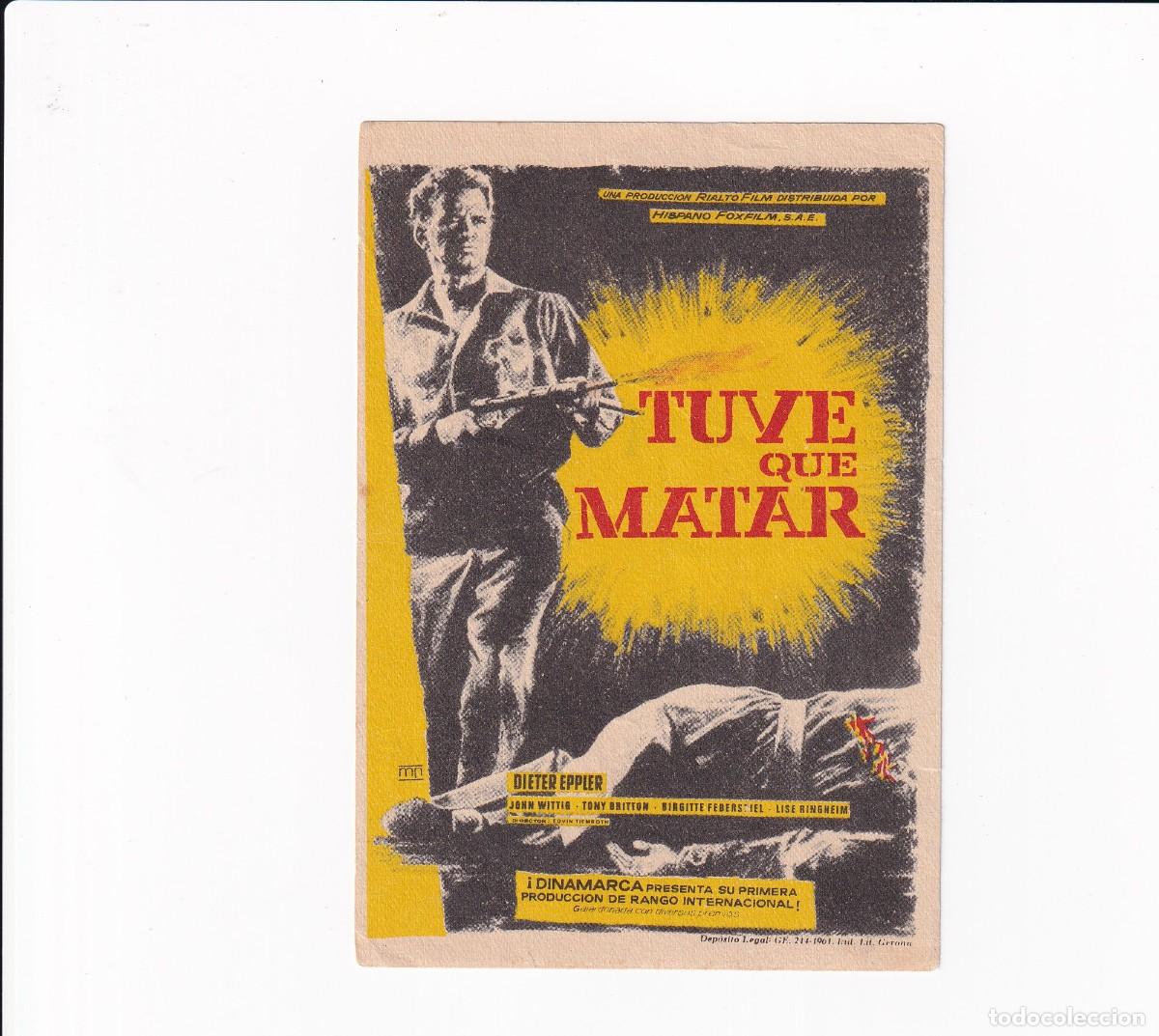 Cine: TUVE QUE MATAR .- DIETER EPPIER - Foto 1
