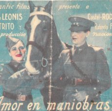 Cine: PG - PROGRAMA DOBLE - AMOR EN MANIOBRAS - CHARITO LEONIS, CASTRITO - IDEAL CINEMA (VALENCIA) - 1936.