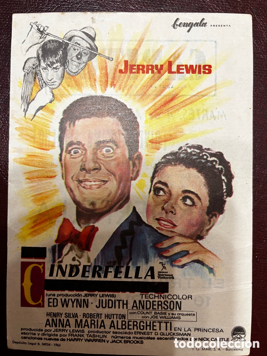 Cine: Programa de cine. Capitol. Tarragona. CINDERFELLA. Jerry Lewis. C/P - Foto 1