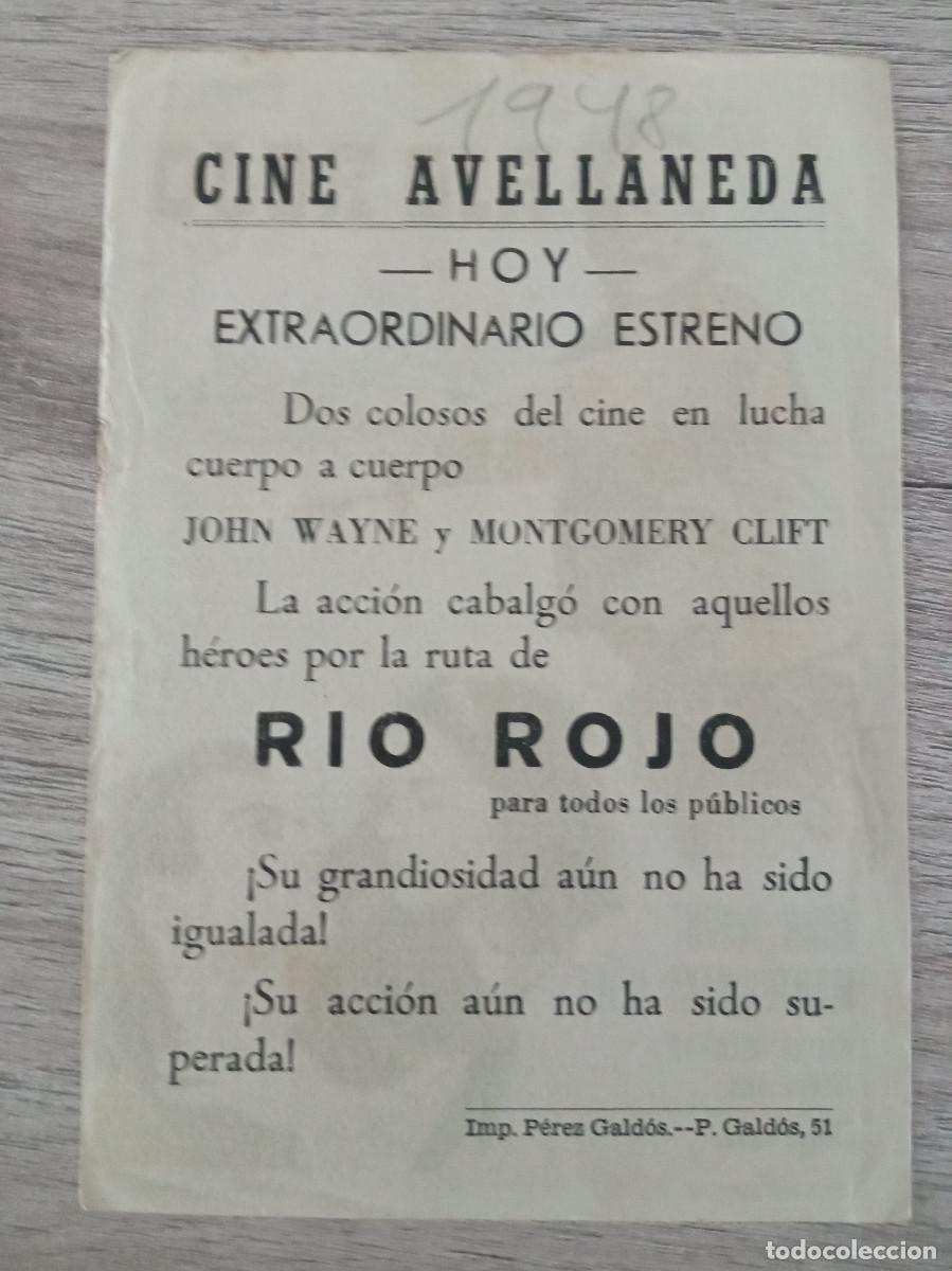 Cine: RIO ROJO, JOHN WAYNE, CINE AVELLANEDA - Foto 2