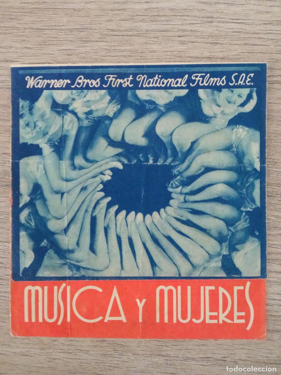 Folhetos de m&atilde;o de filmes antigos de cinema: M&Uacute;SICA Y MUJERES, DICK POWELL, ODEON CINEMA, CANET DE MAR, 1935