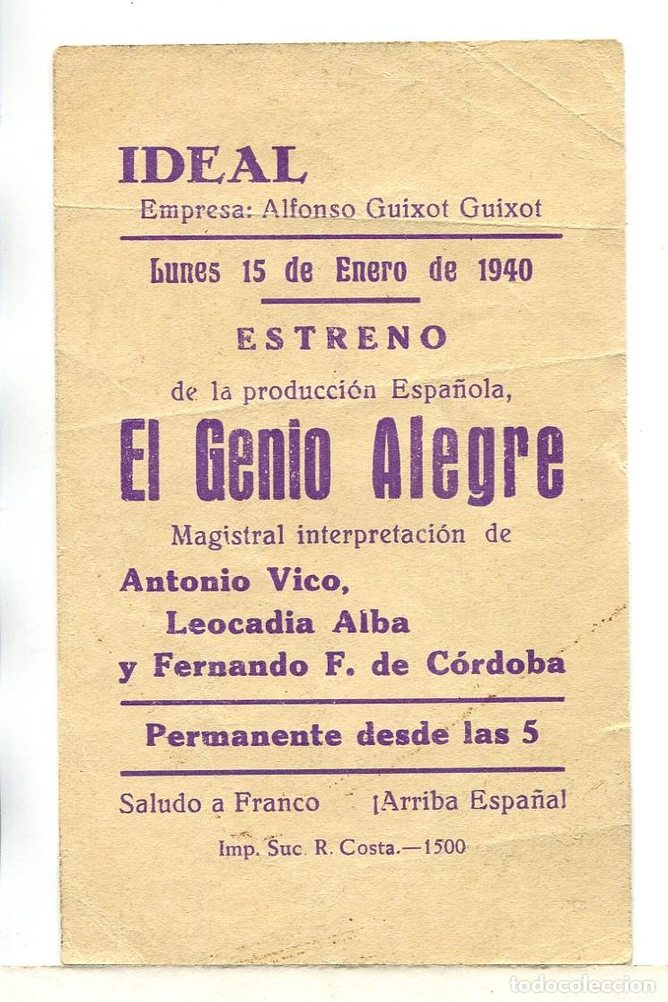 Cine: EL GENIO ALEGRE, con Antonio Vico. - Foto 2