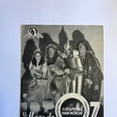 Cine: TETUÁN CINE AVENIDA. EL MAGO DE OZ POR JUDY GARLAND. PROGRAMA DE CINE DOBLE. TIP. MINERVA (A.1950)