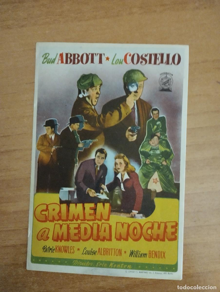 Cine: verde-- PROGRAMA DE CINE - CRIMEN A MEDIANOCHE , - Foto 1