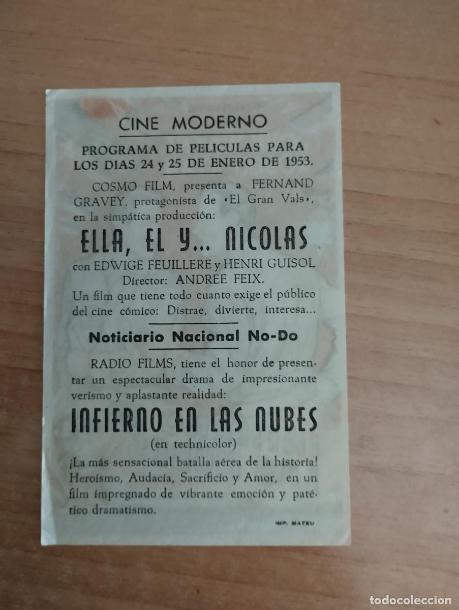 Cine: verde-- PROGRAMA DE CINE --- INFIERNO EN LAS NUBES ct - Foto 2