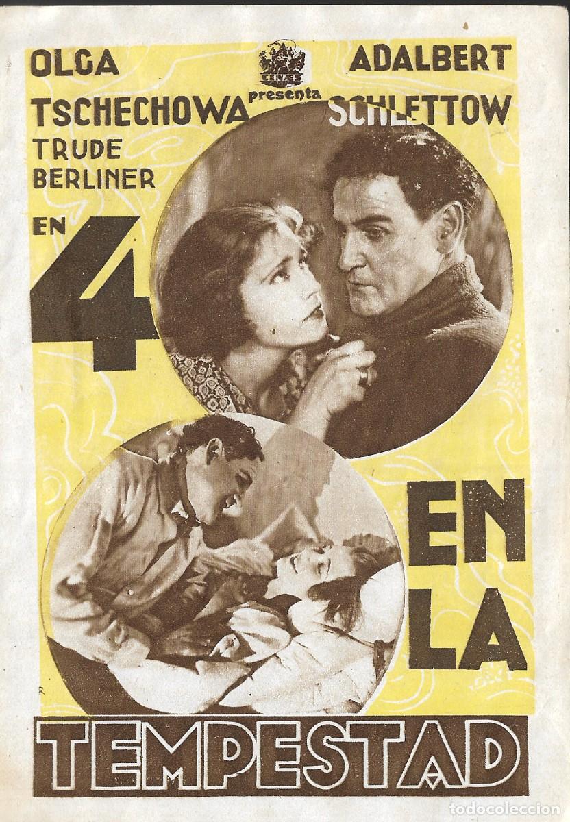 Cine: PROGRAMA DOBLE - 4 EN LA TEMPESTAD - OLGA TSCHECHOWA, ADALBERT SCHETTOW - SIN PUBLICIDAD. - Foto 1