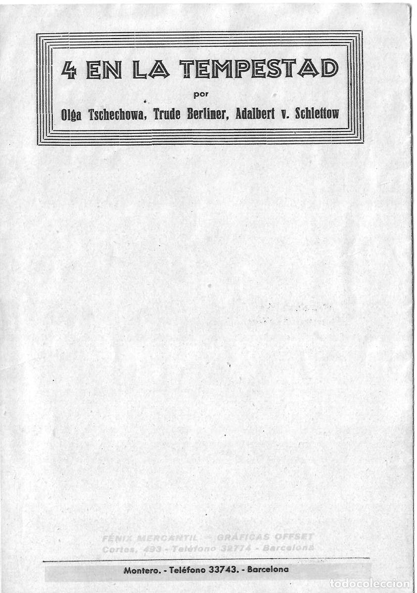 Cine: PROGRAMA DOBLE - 4 EN LA TEMPESTAD - OLGA TSCHECHOWA, ADALBERT SCHETTOW - SIN PUBLICIDAD. - Foto 3