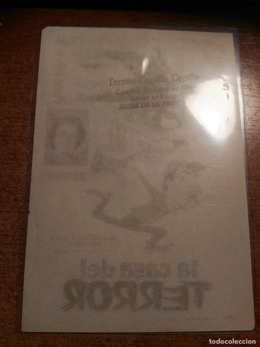 Cine: PROGRAMA O FOLLETO DE MANO DE CINE la casa del terror - Foto 2