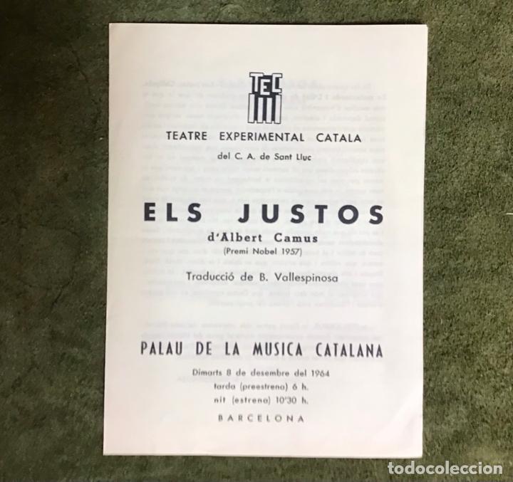 Cine: ELS JUSTOS, PROGRAMA DE MANO 1964 - Foto 1