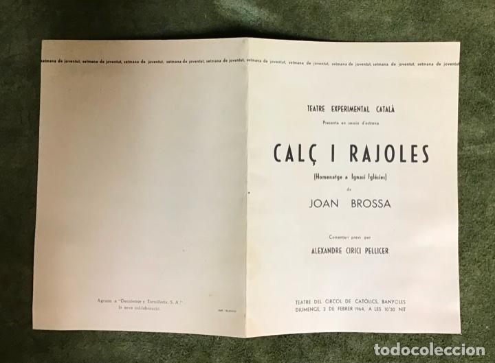 Cine: CAL&Ccedil; I RAJOLES DE JOAN BROSSA, PROGRAMA DE MANO 1964 - Foto 2