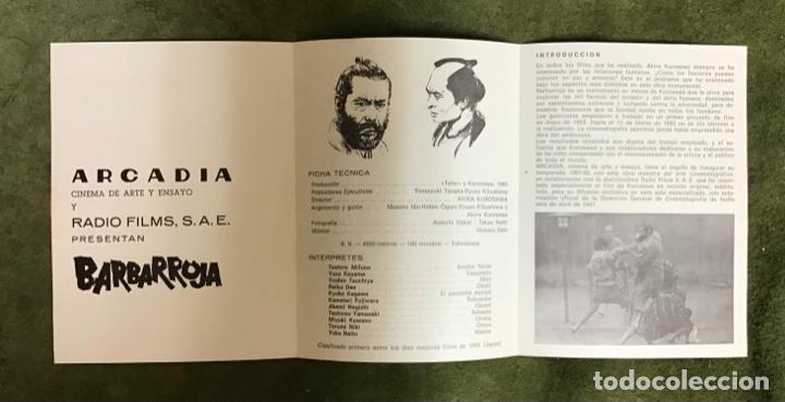 Cine: BARBARROJA DE AKIRA KUROSAWA 1965, PROGRAMA DE MANO-TR&Iacute;PTICO - Foto 3