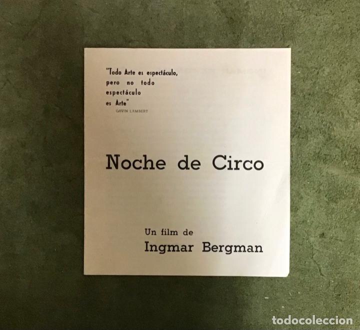 Cine: NOCHE DE CIRCO-INGMAR BERGMAN, PROGRAMA DE MANO 1964 - Foto 1