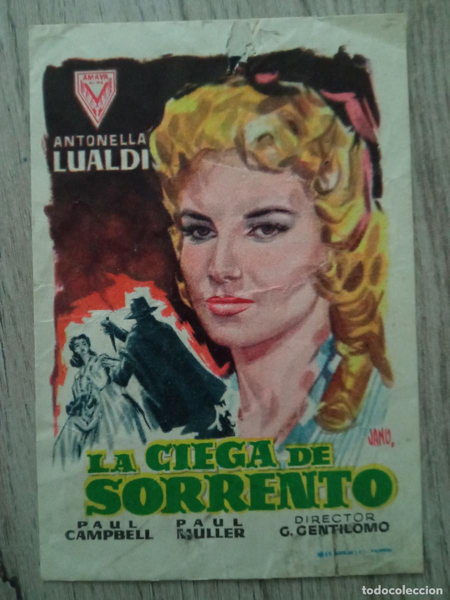 Folhetos de m&atilde;o de filmes antigos de cinema: LA CIEGA DE SORRENTO, ANTONELLA LUALDI