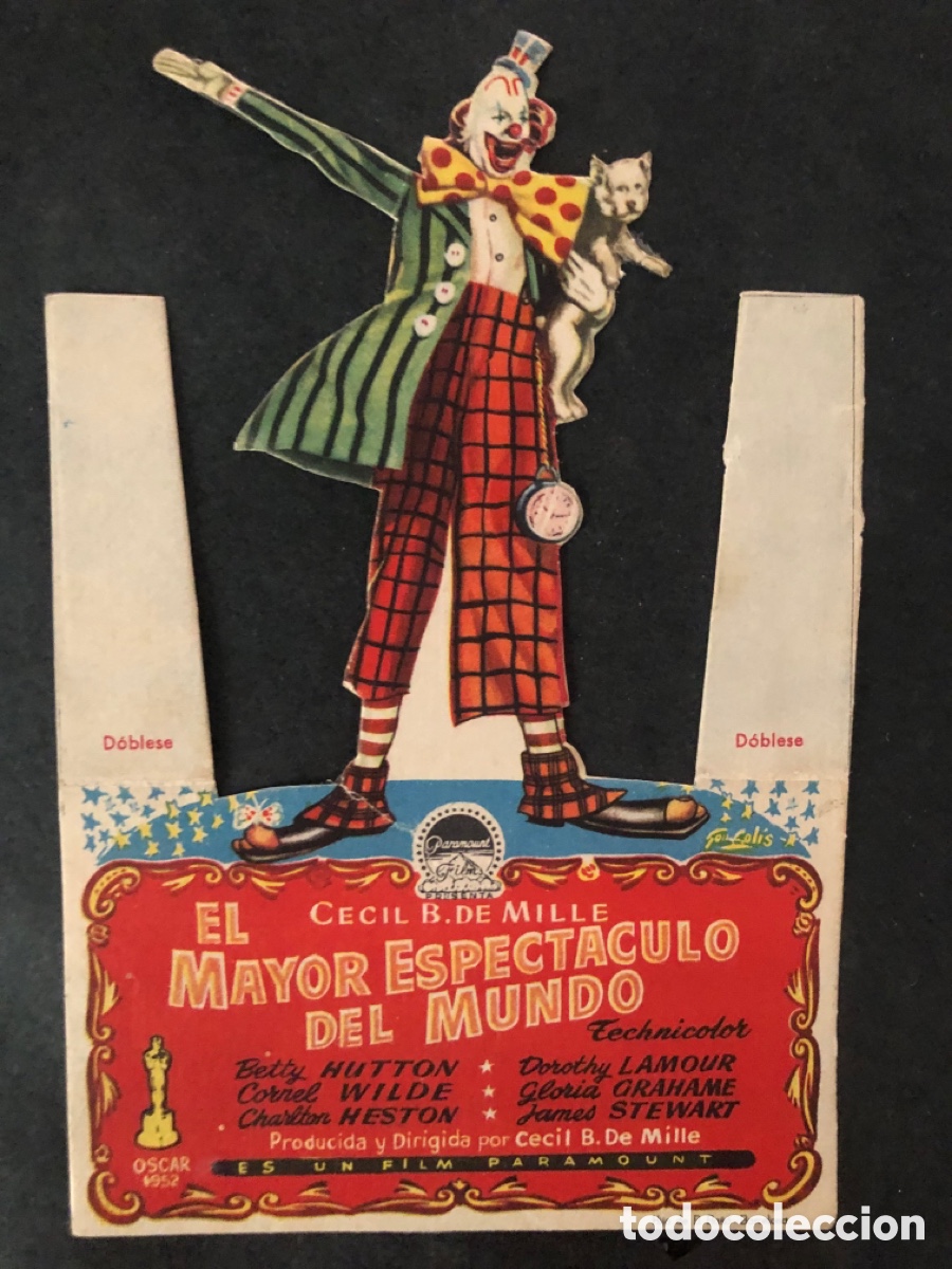 Cine: Programa el mayor espect&aacute;culo del mundo charlton heston con publicidad teatro Serrano segorbe