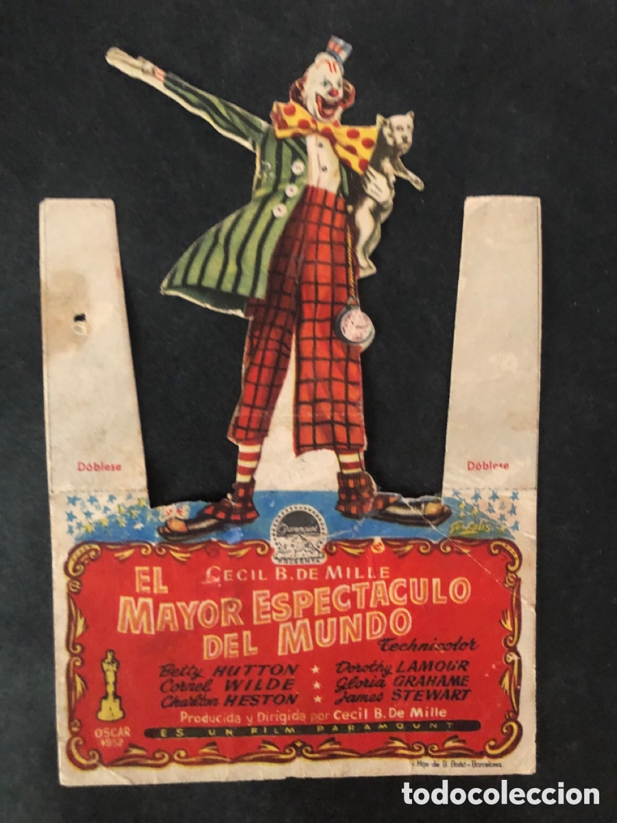 Cine: Programa el mayor espect&aacute;culo del mundo charlton heston con publicidad cine avenida meliana