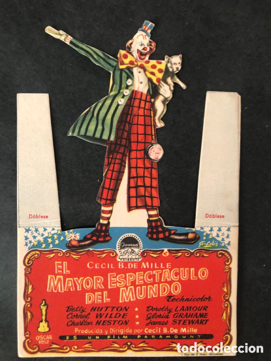 Cine: Programa el mayor espect&aacute;culo del mundo charlton heston con publicidad cinema moderno vall de uxo