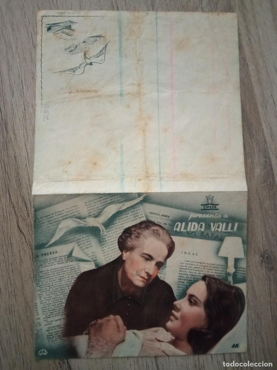 Folhetos de m&atilde;o de filmes antigos de cinema: ESTA NOCHE NADA NUEVO, ALIDA VALLI