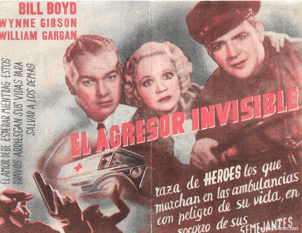 Cine: PN - PROGRAMA DOBLE - EL AGRESOR INVISIBLE - BILL BOYD - SIN PUBLICIDAD - 1933 - Foto 2