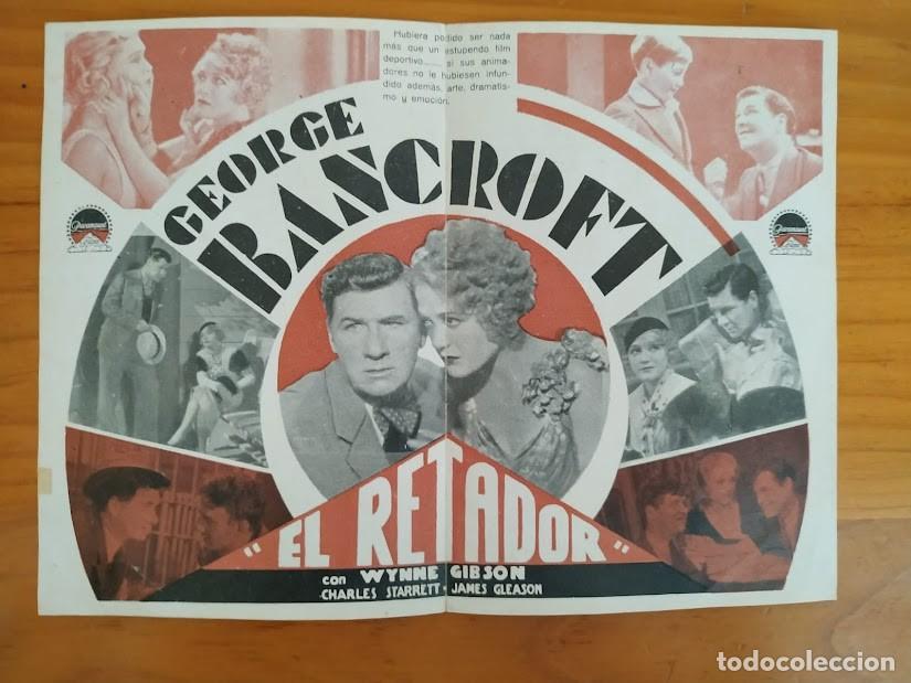 Cine: PTCC 177 EL RETADOR PROGRAMA DOBLE PARAMOUNT GEORGE BANCROFT JOHN WAYNE - Foto 2