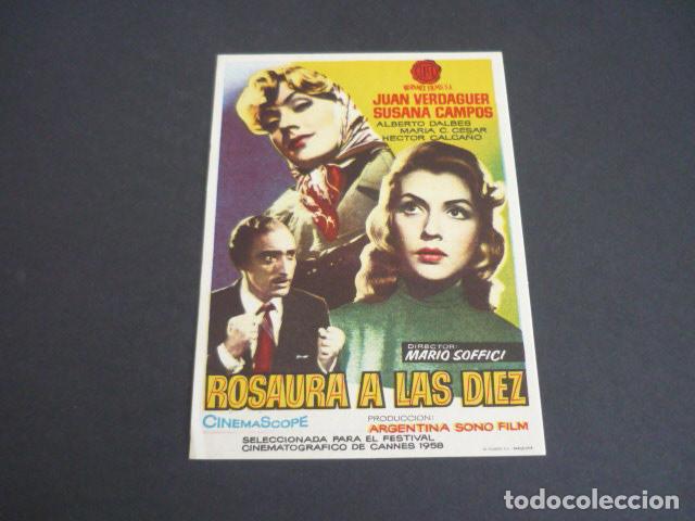 Folhetos de m&atilde;o de filmes antigos de cinema: ROSAURA A LAS DIEZ PROGRAMA DE MANO SIN PUBLICIDAD